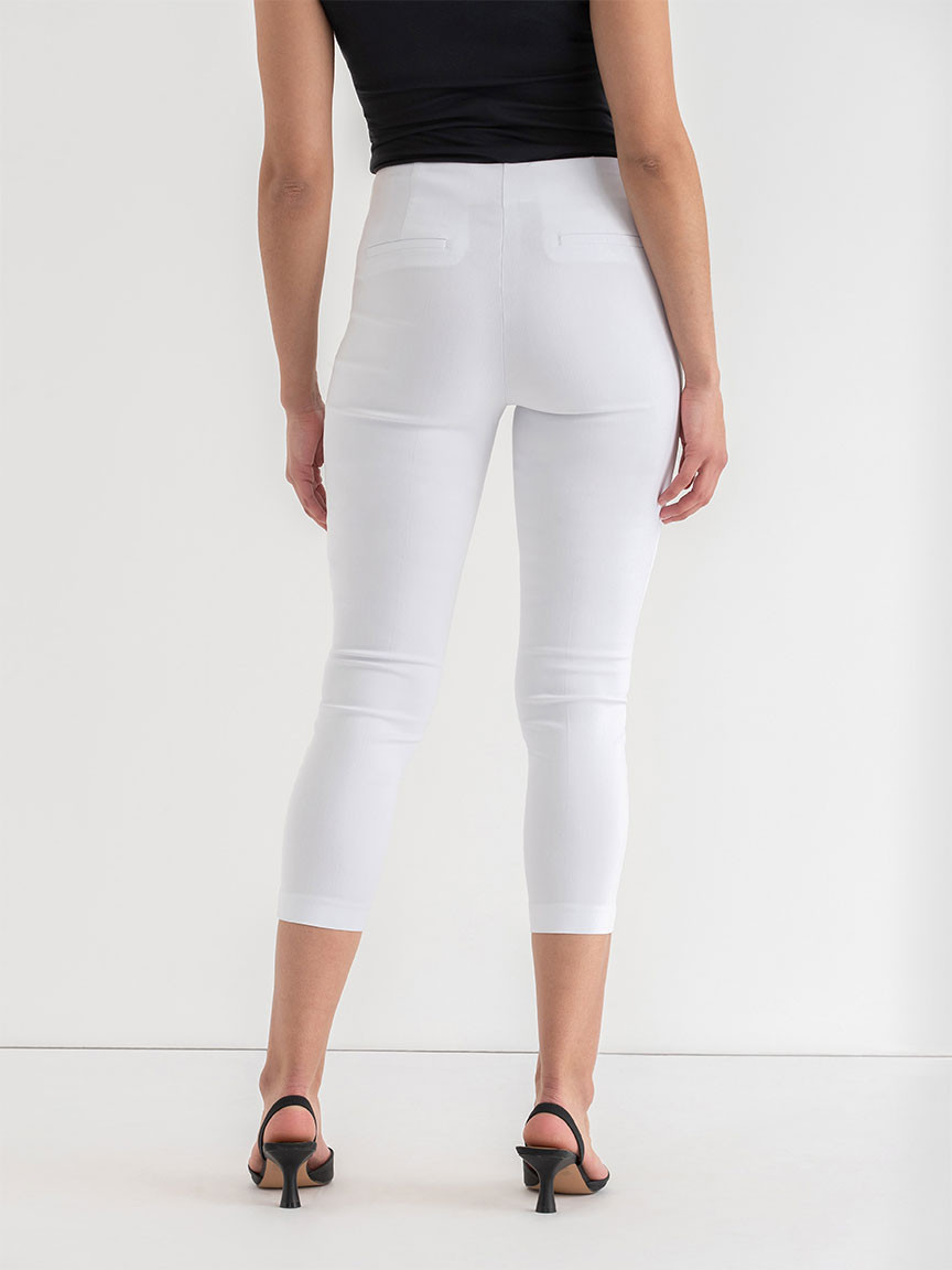 Audrey Skinny Crop Pant in Microtwill in White