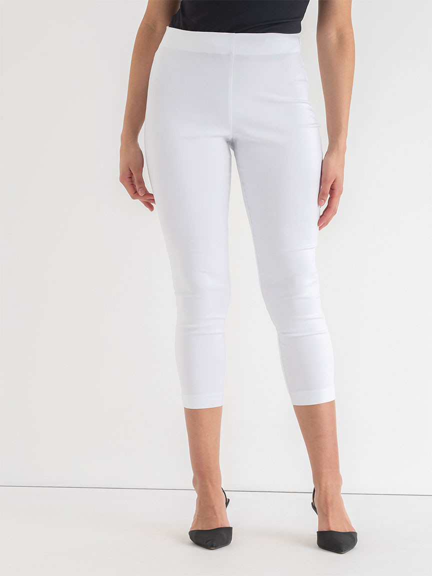 Audrey Skinny Crop Pant in Microtwill in White