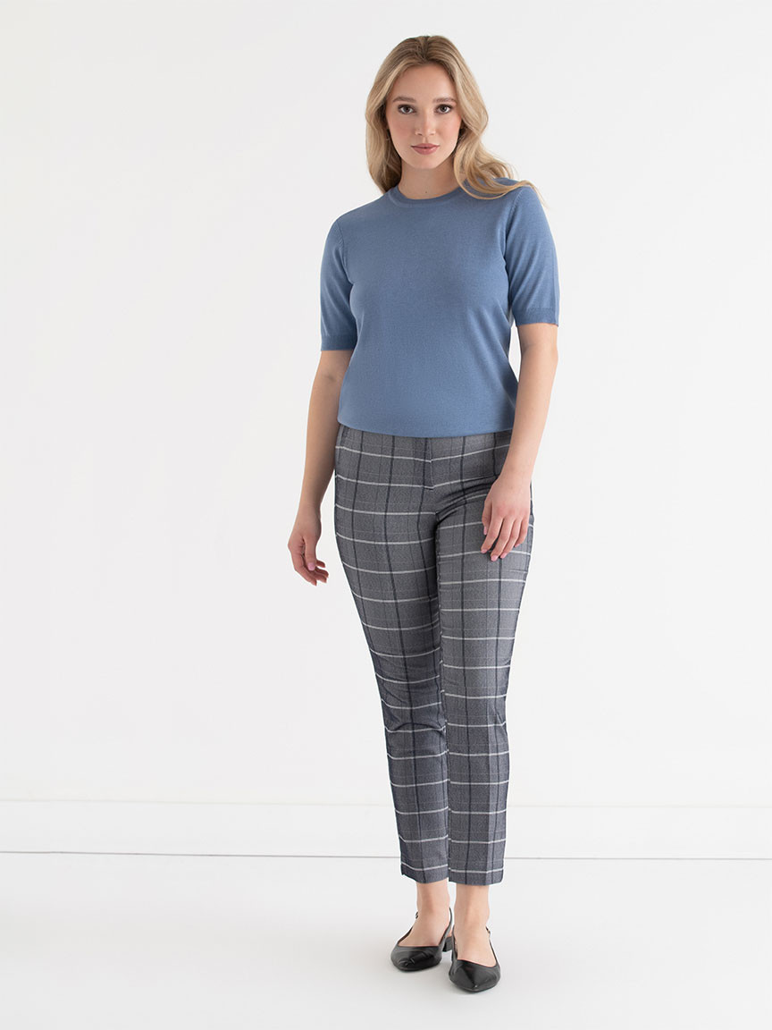 Syd Slim Ankle Pant in Microtwill in Salute Pattern