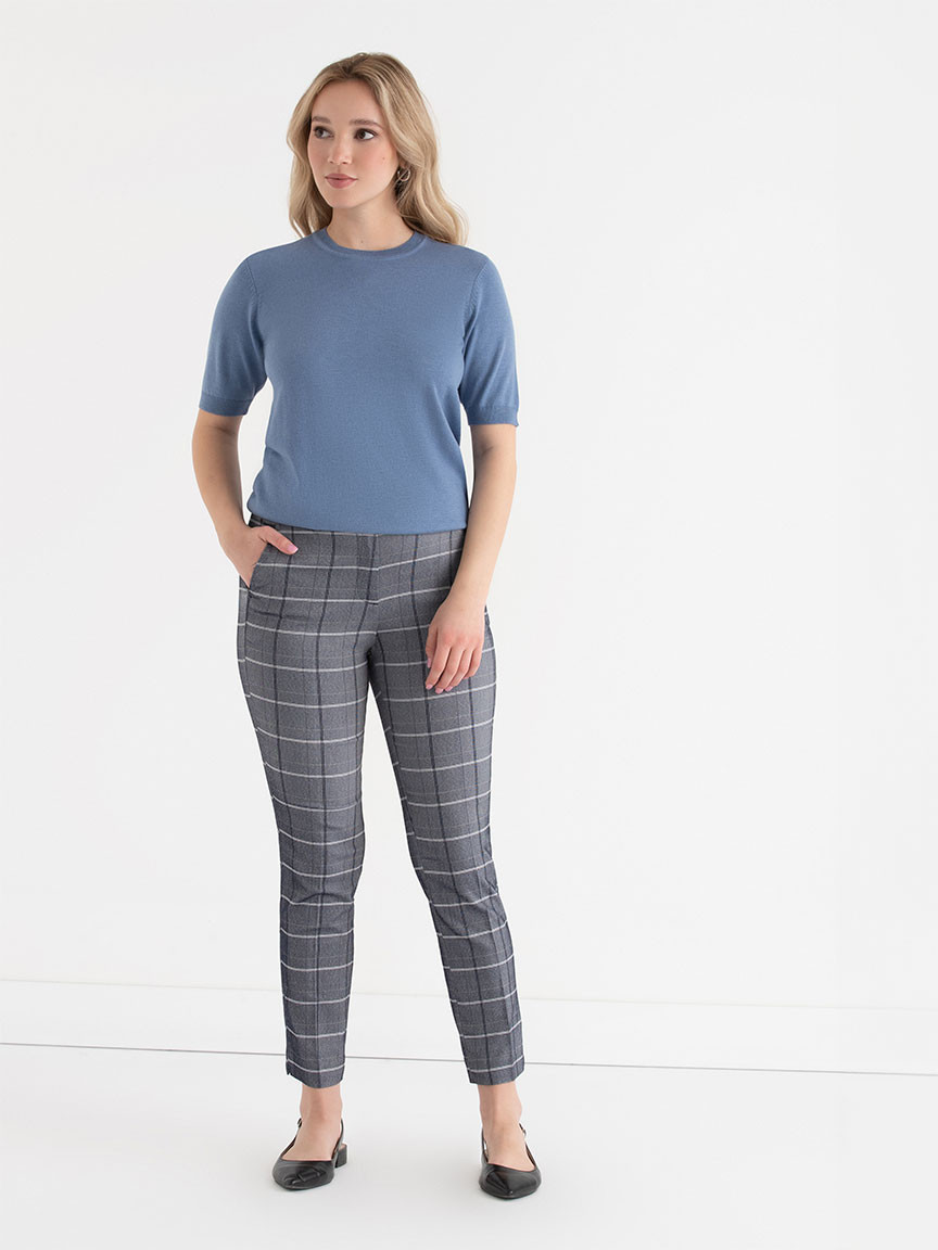 Syd Slim Ankle Pant in Microtwill in Salute Pattern