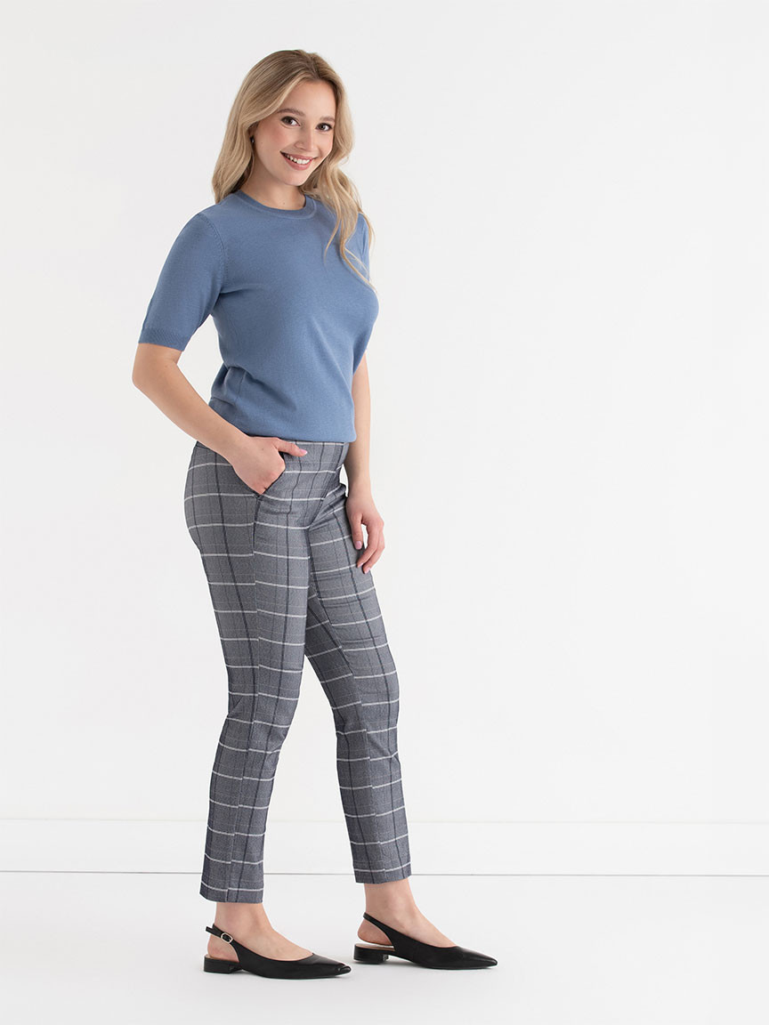 Syd Slim Ankle Pant in Microtwill in Salute Pattern