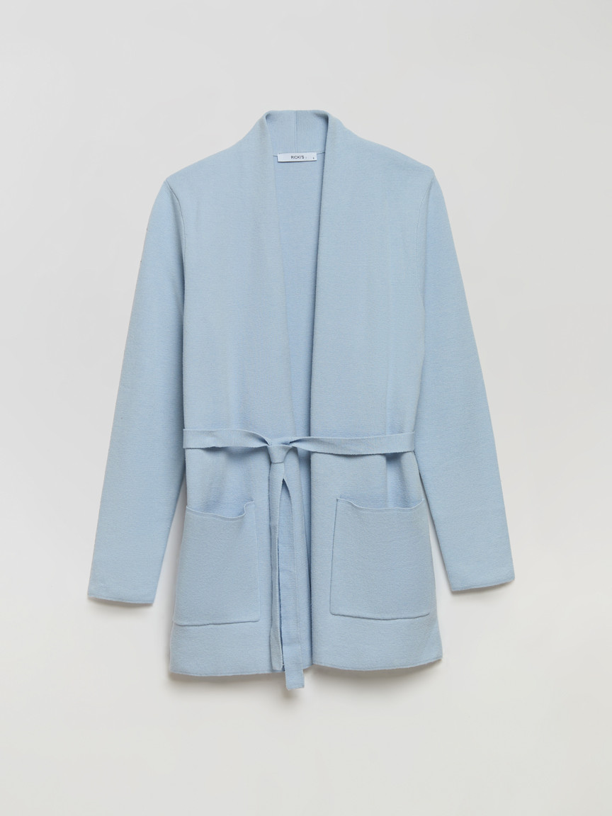 Belted Cardigan in Kentucky Blue