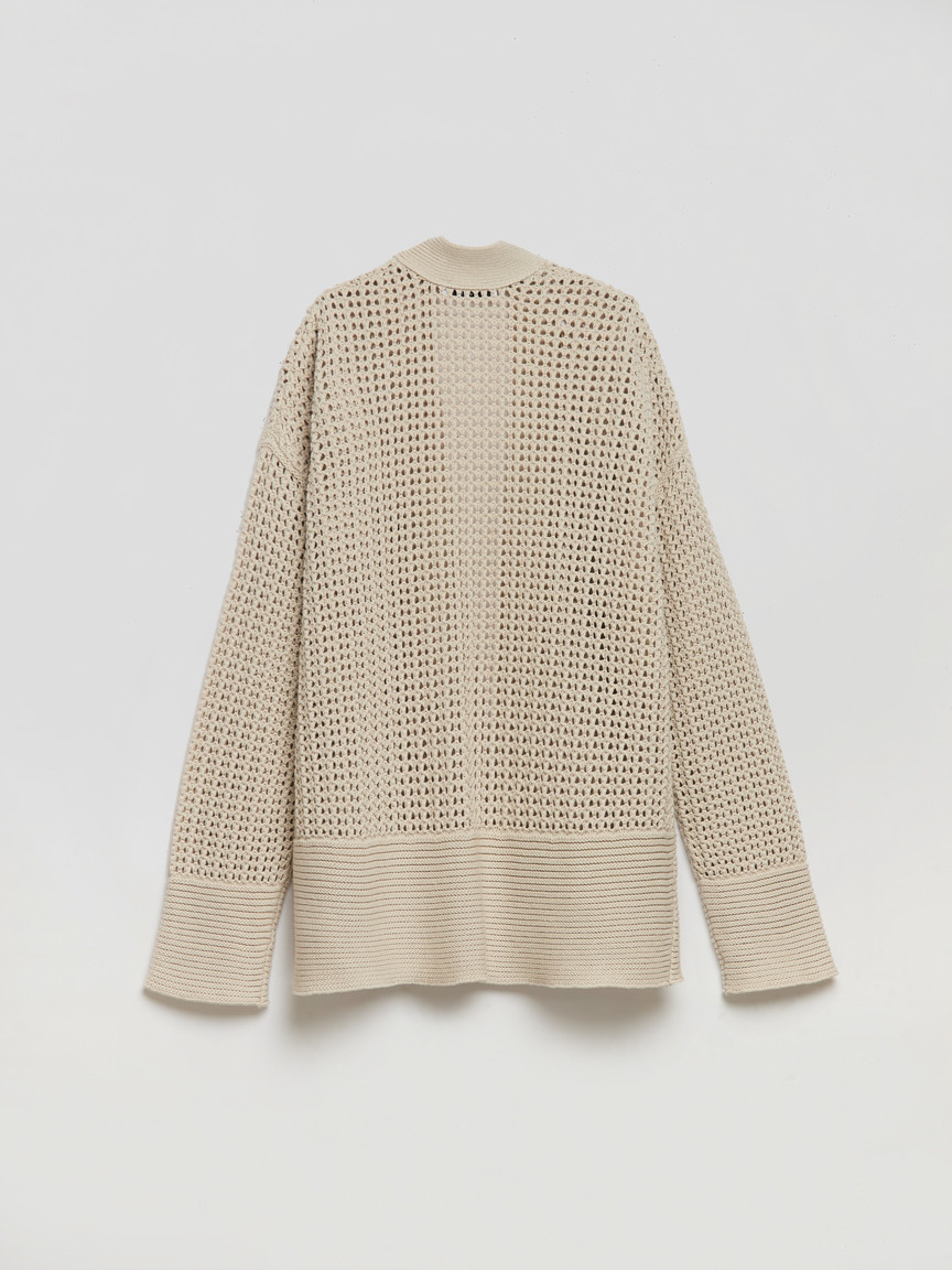 Open Stitch Cardigan Pumice Stone