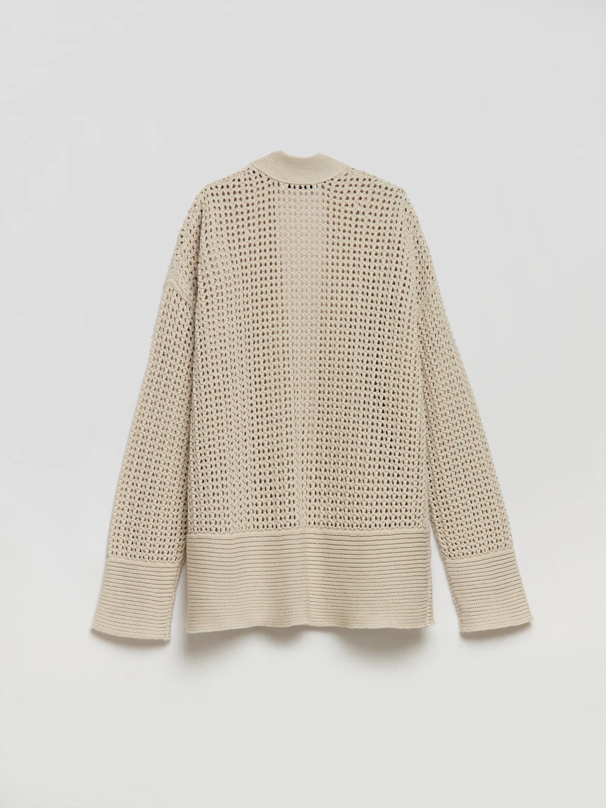 Open Stitch Cardigan in Pumice Stone