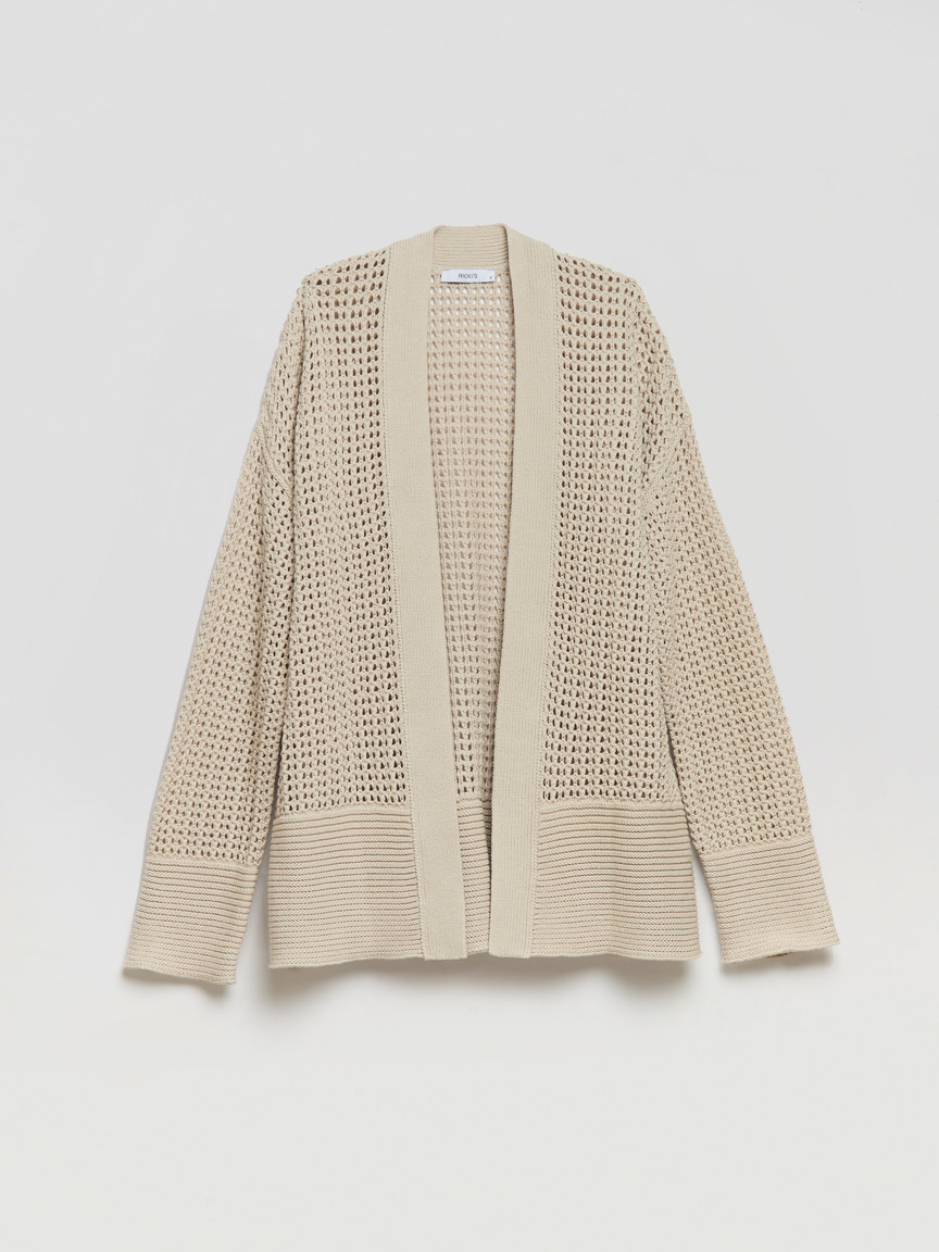 Open Stitch Cardigan in Pumice Stone
