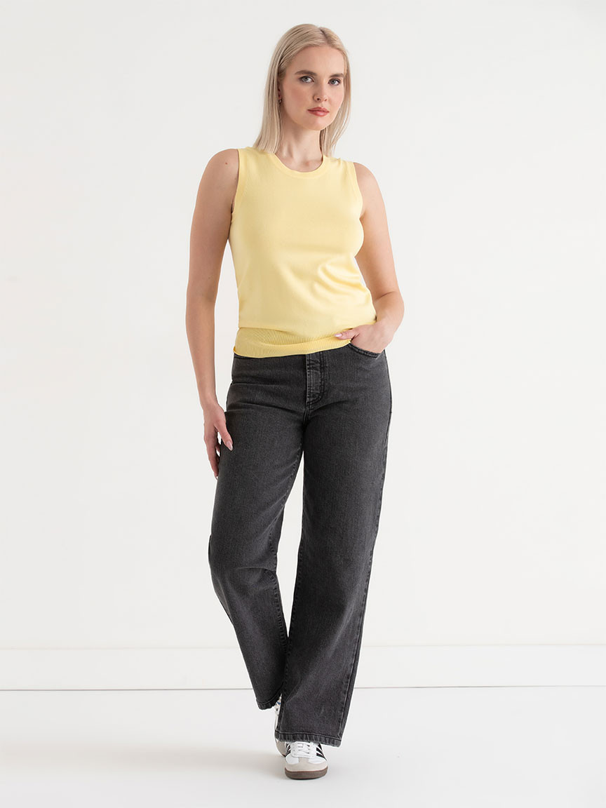 Sleeveless Layering Sweater Tank Pale Banana