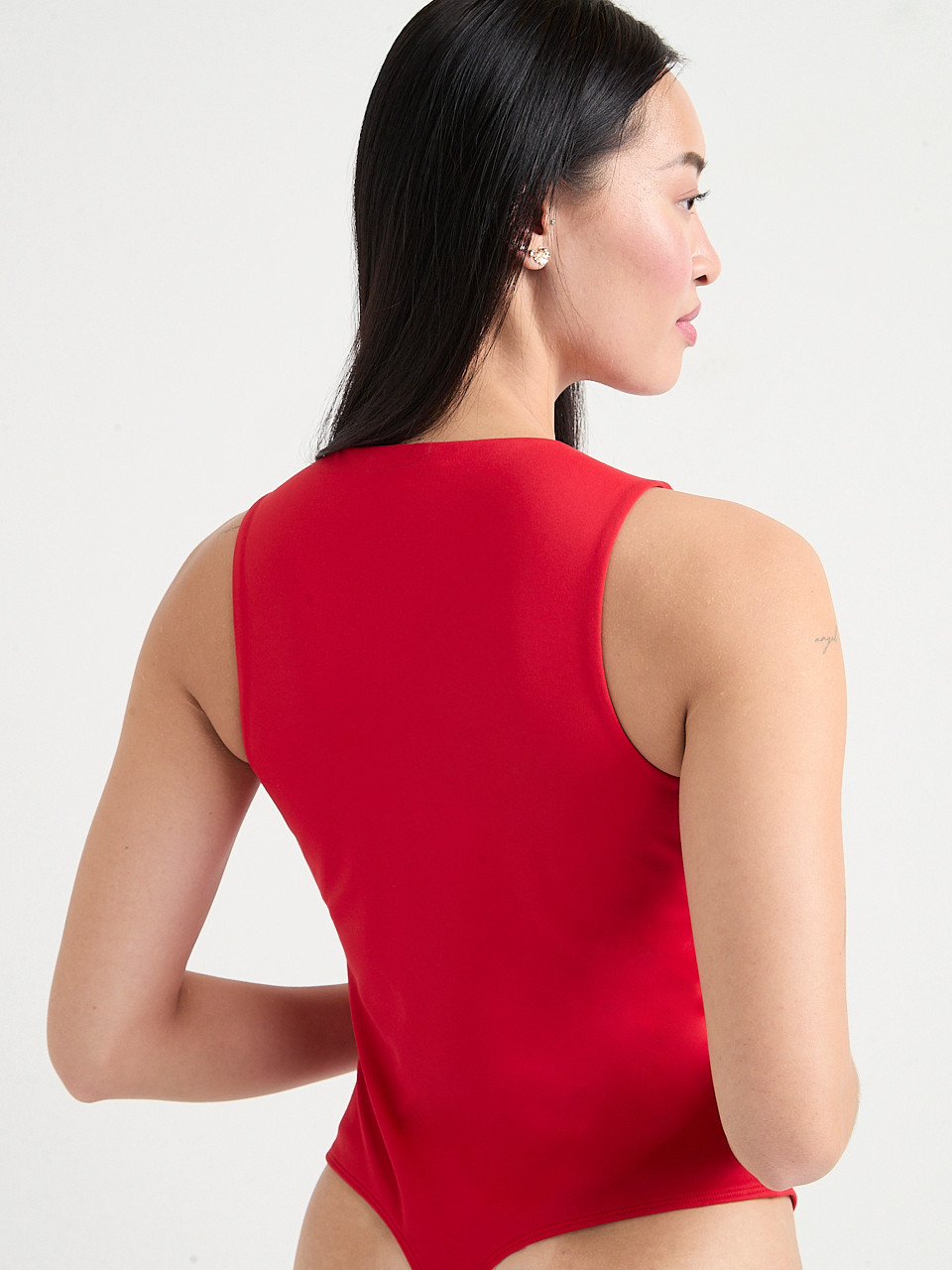 High Neck Sleeveless Bodysuit in Pine Grove