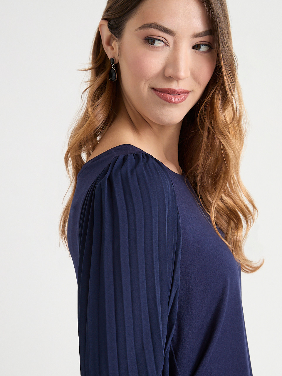 Knit Top with Pleated Sleeves Pine Grove