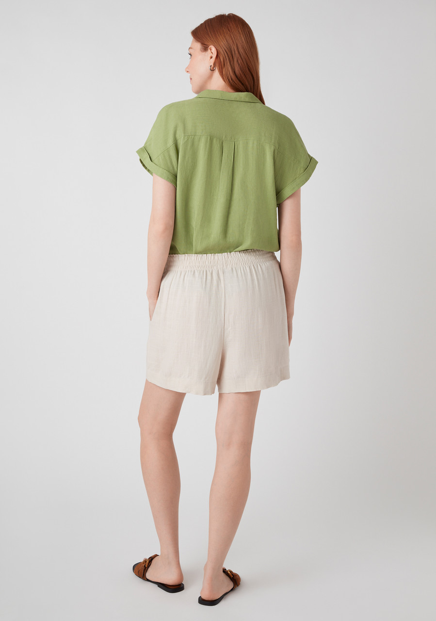 Linen Blend Pull-On Shorts