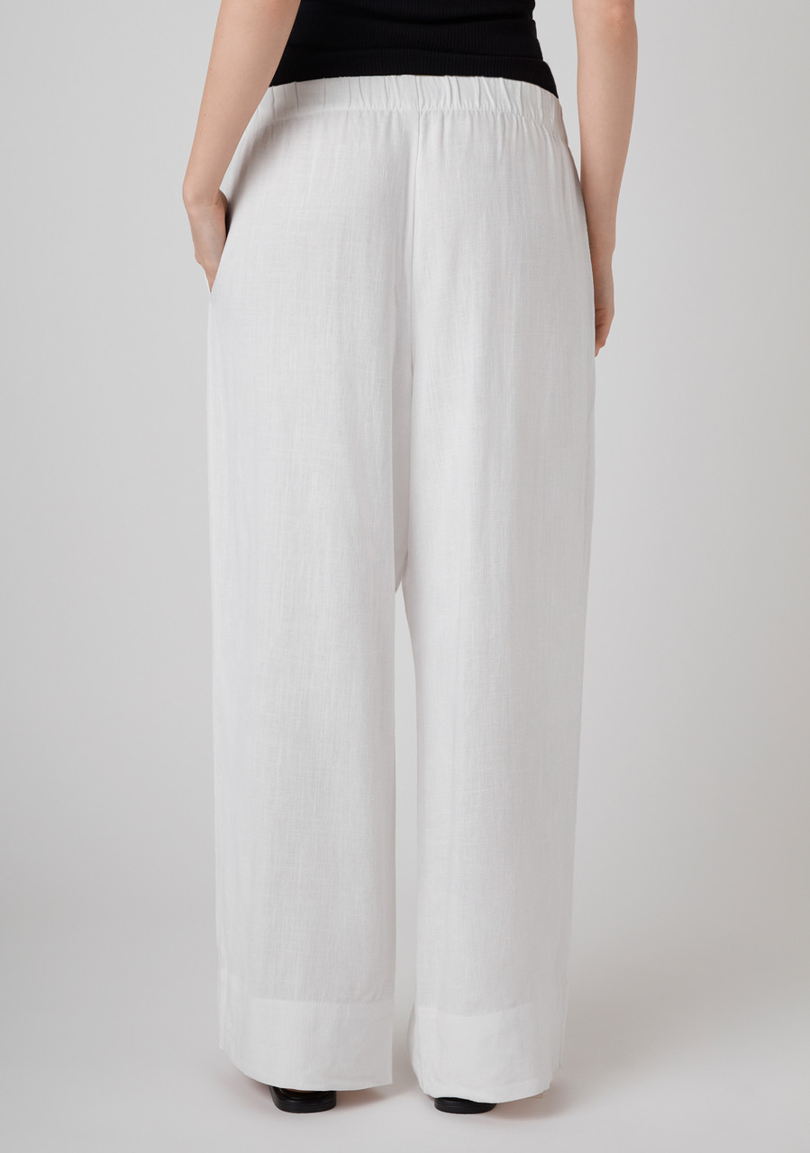 Linen-Blend Wide Leg Pant