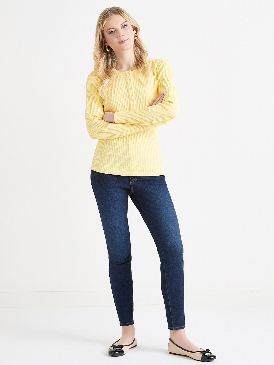 Long Sleeve Ribbed Henley
