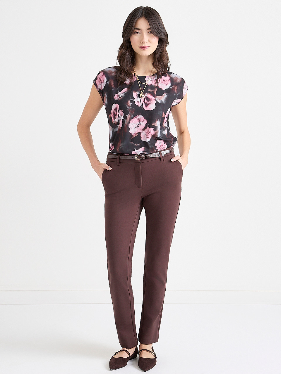 Mid Rise Slim Ankle Pant