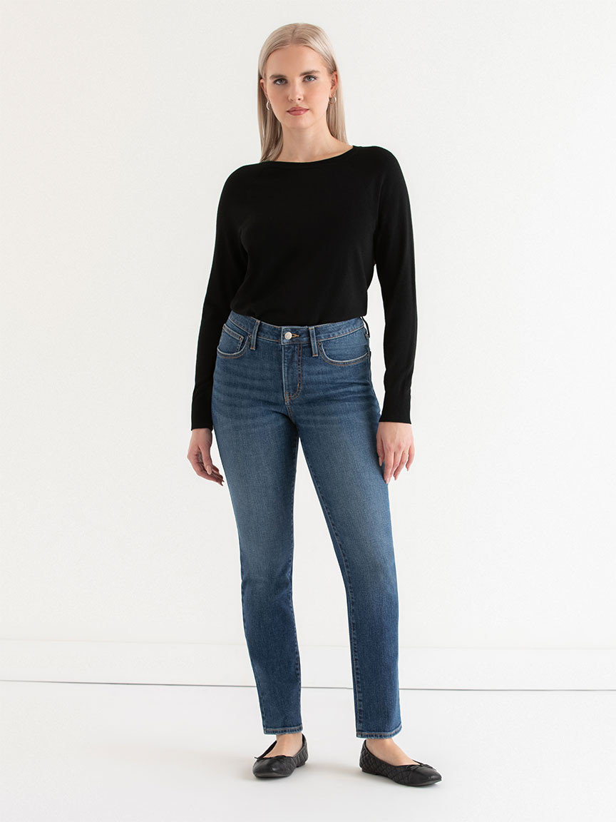 Stevie Straight Mid Rise Jeans