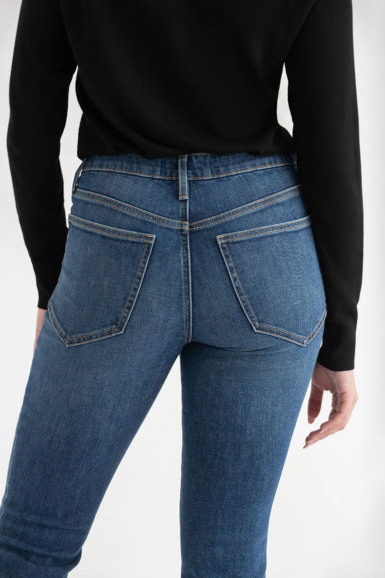 Stevie Straight Mid Rise Jeans