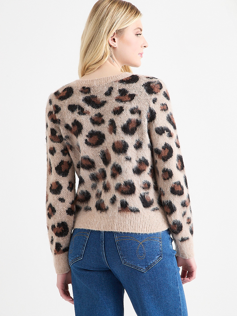 Short Leopard Jaquard Cardigan