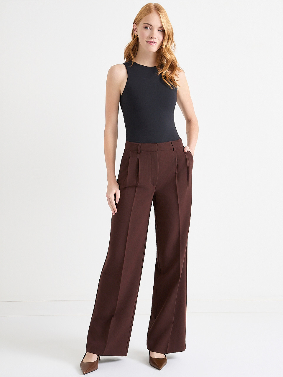 Super High Rise Pleated Wide Leg Pant