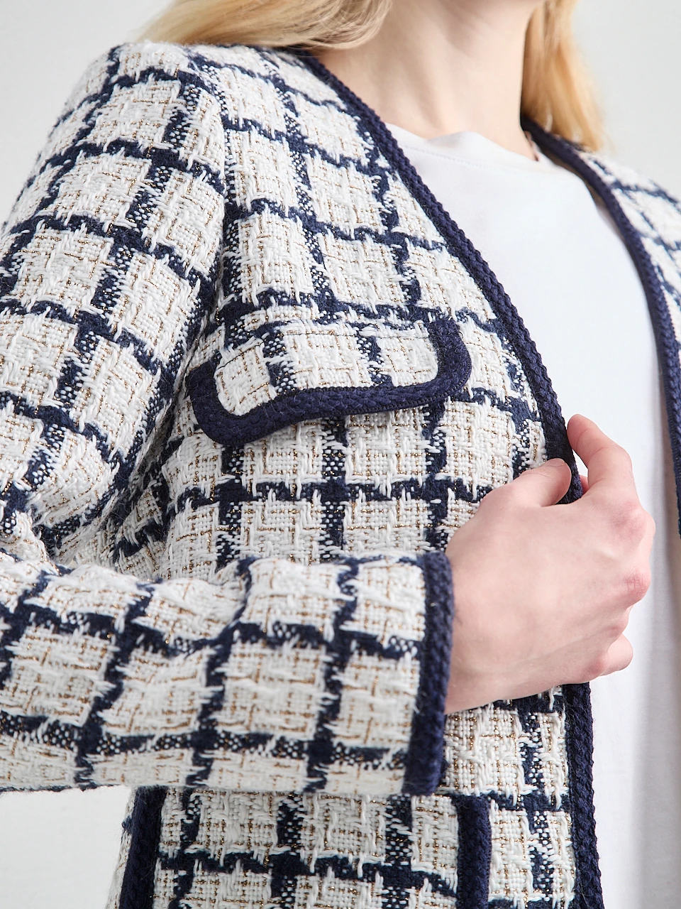 Boucle Braided Trim Blazer