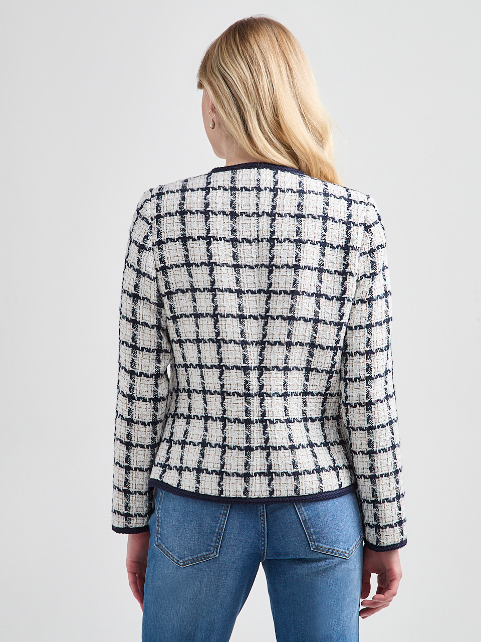 Boucle Braided Trim Blazer