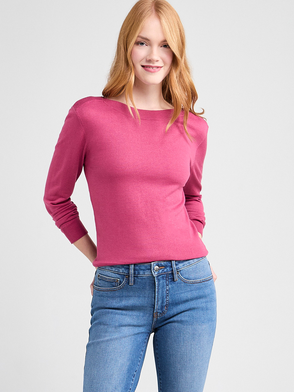 Cashmere Blend Boat Neck Pullover