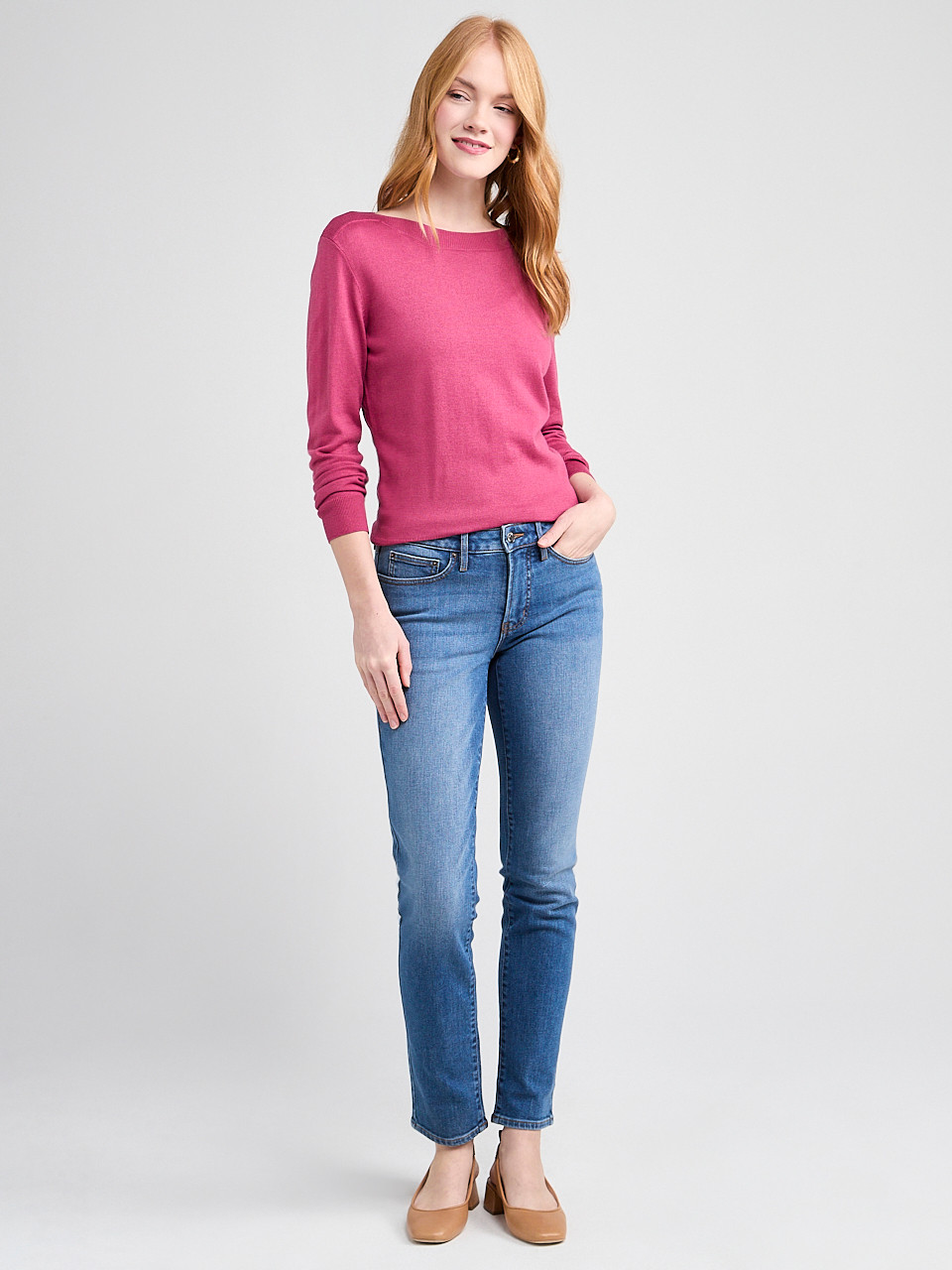 Cashmere Blend Boat Neck Pullover