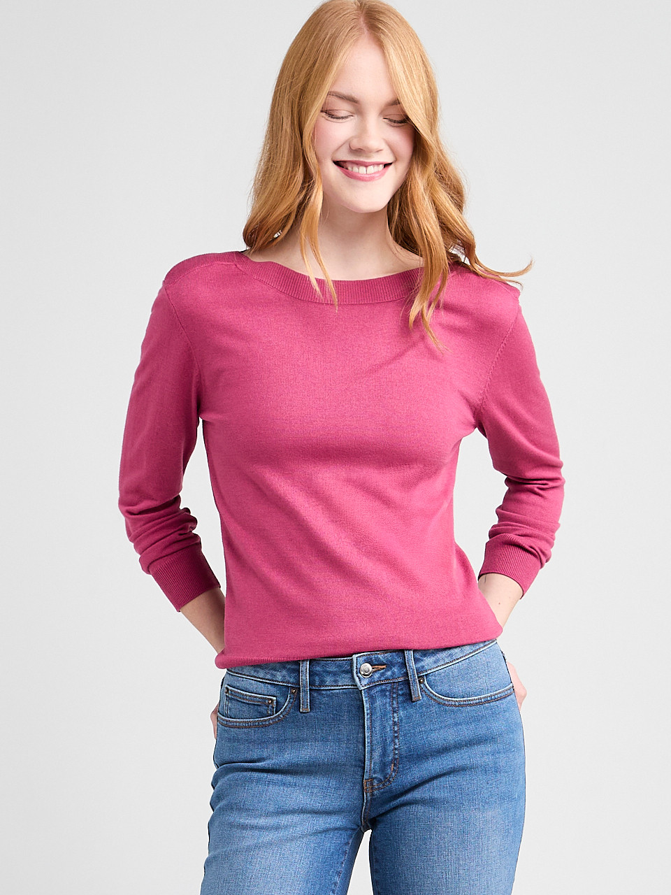 Cashmere Blend Boat Neck Pullover