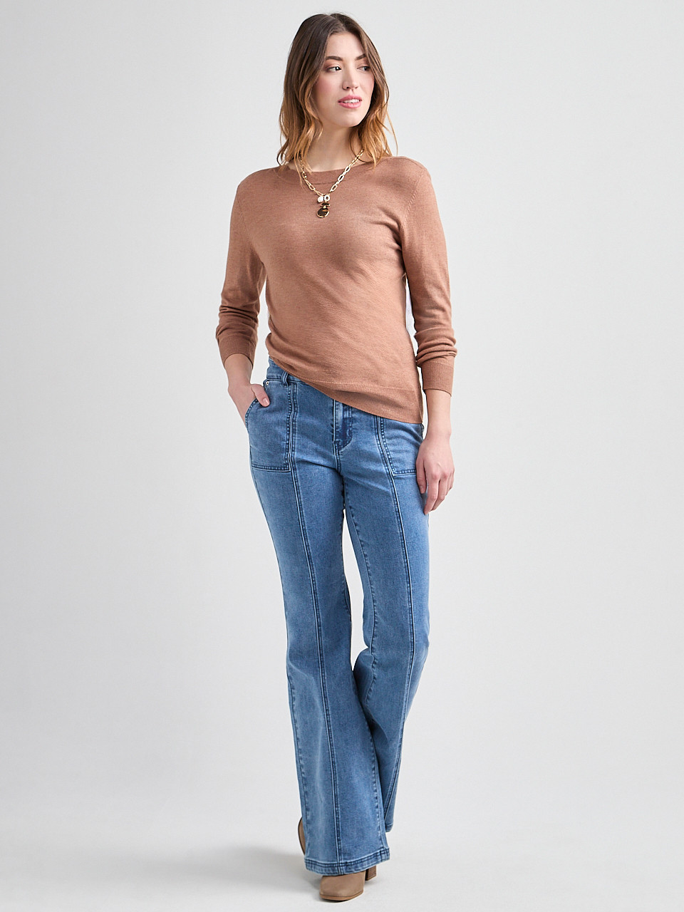 Cashmere-Blend Boatneck Pullover