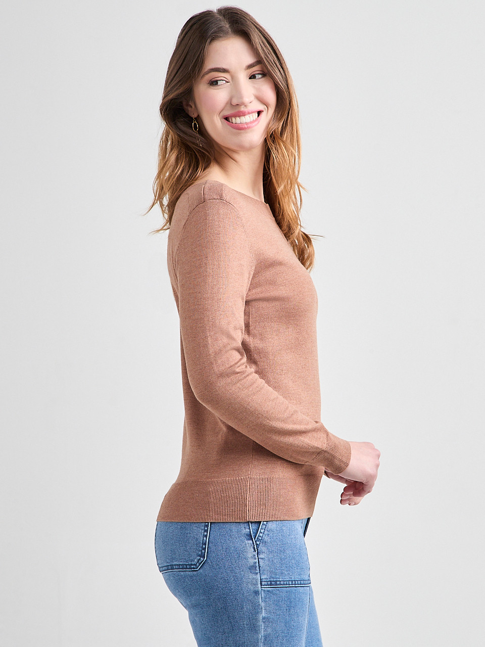 Cashmere-Blend Boatneck Pullover