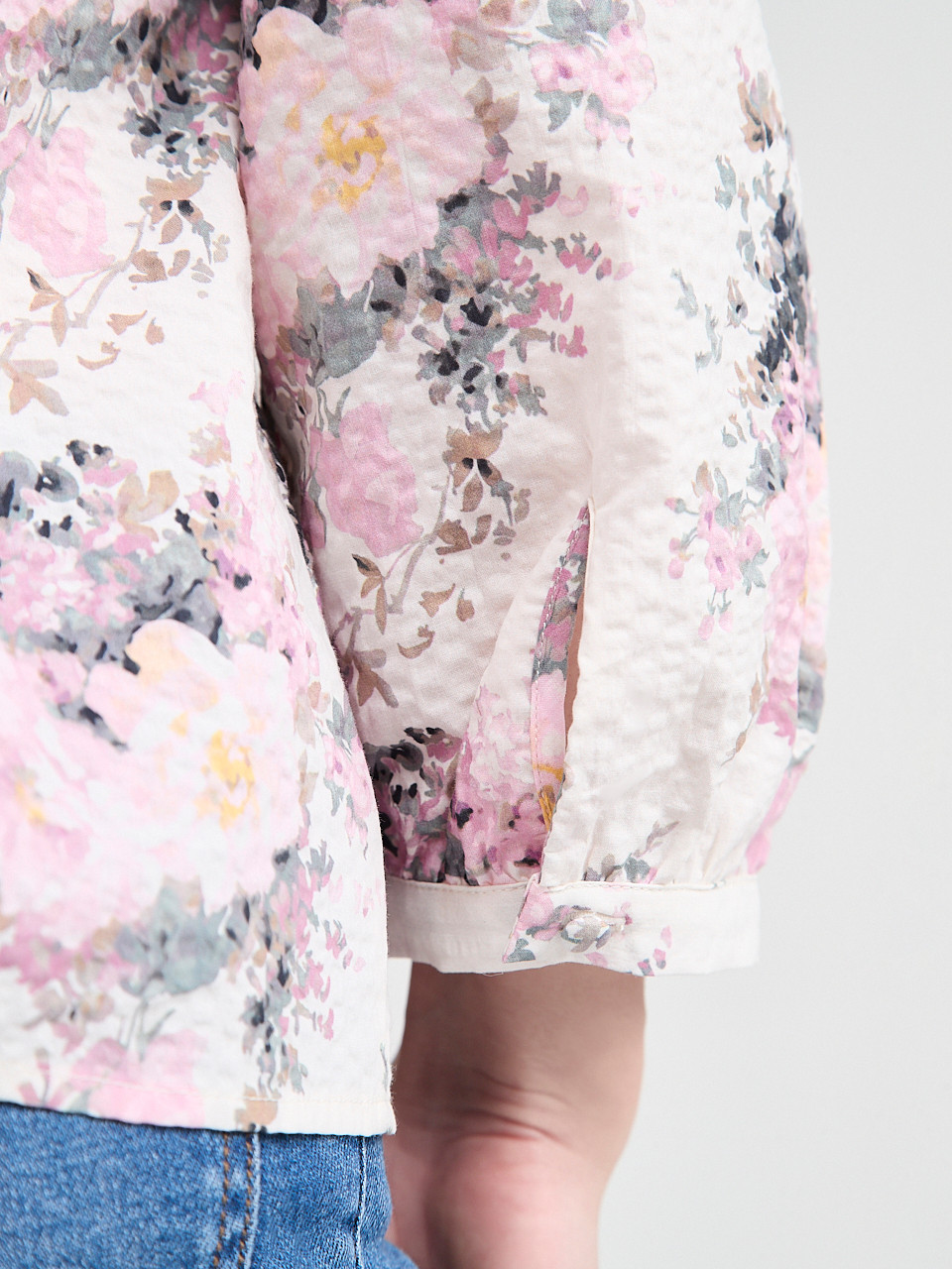 Cotton Blouse with 3/4 Sleeves