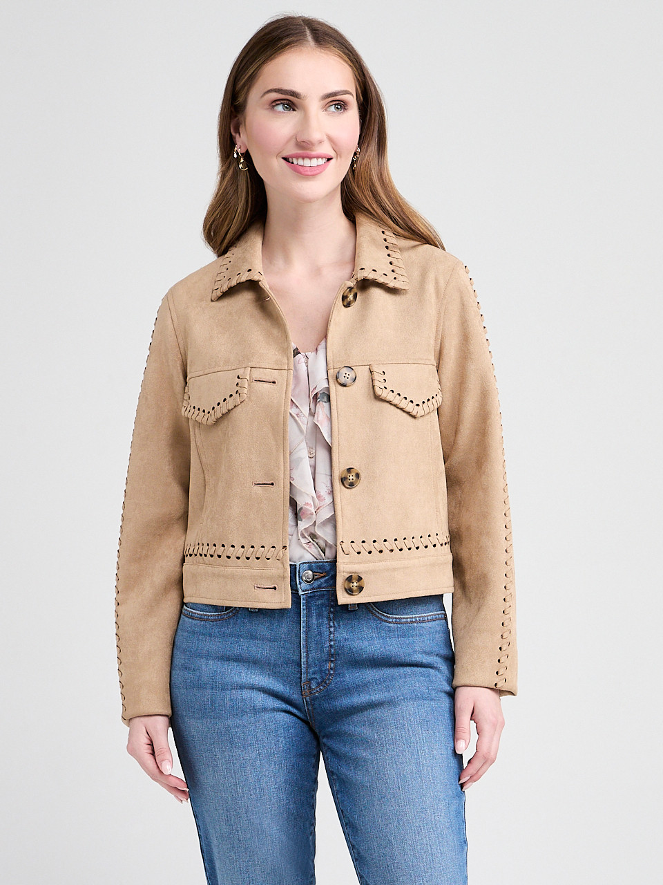 Faux Suede Western Jacket