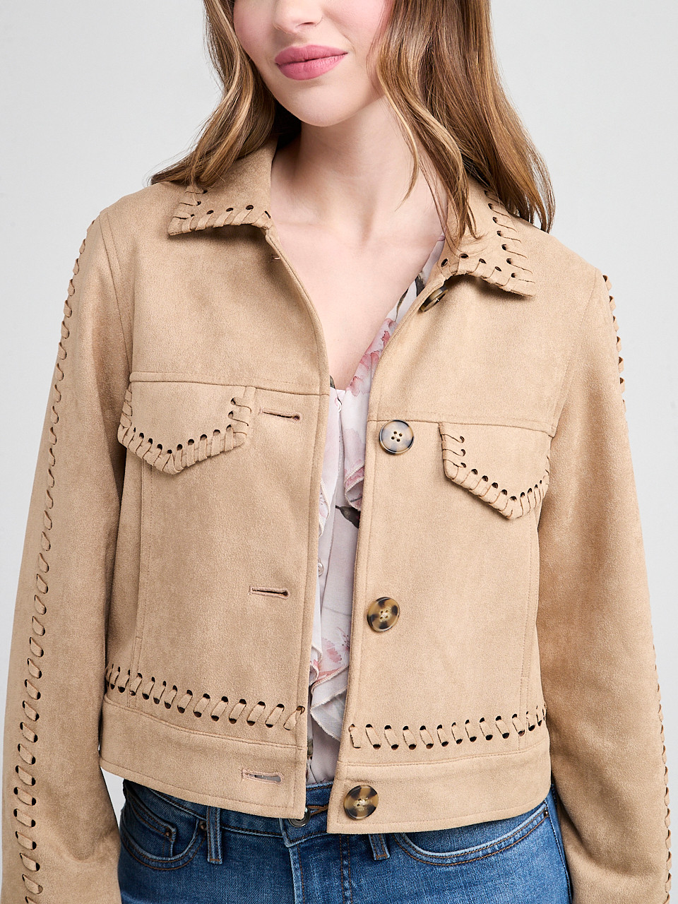 Faux Suede Western Jacket
