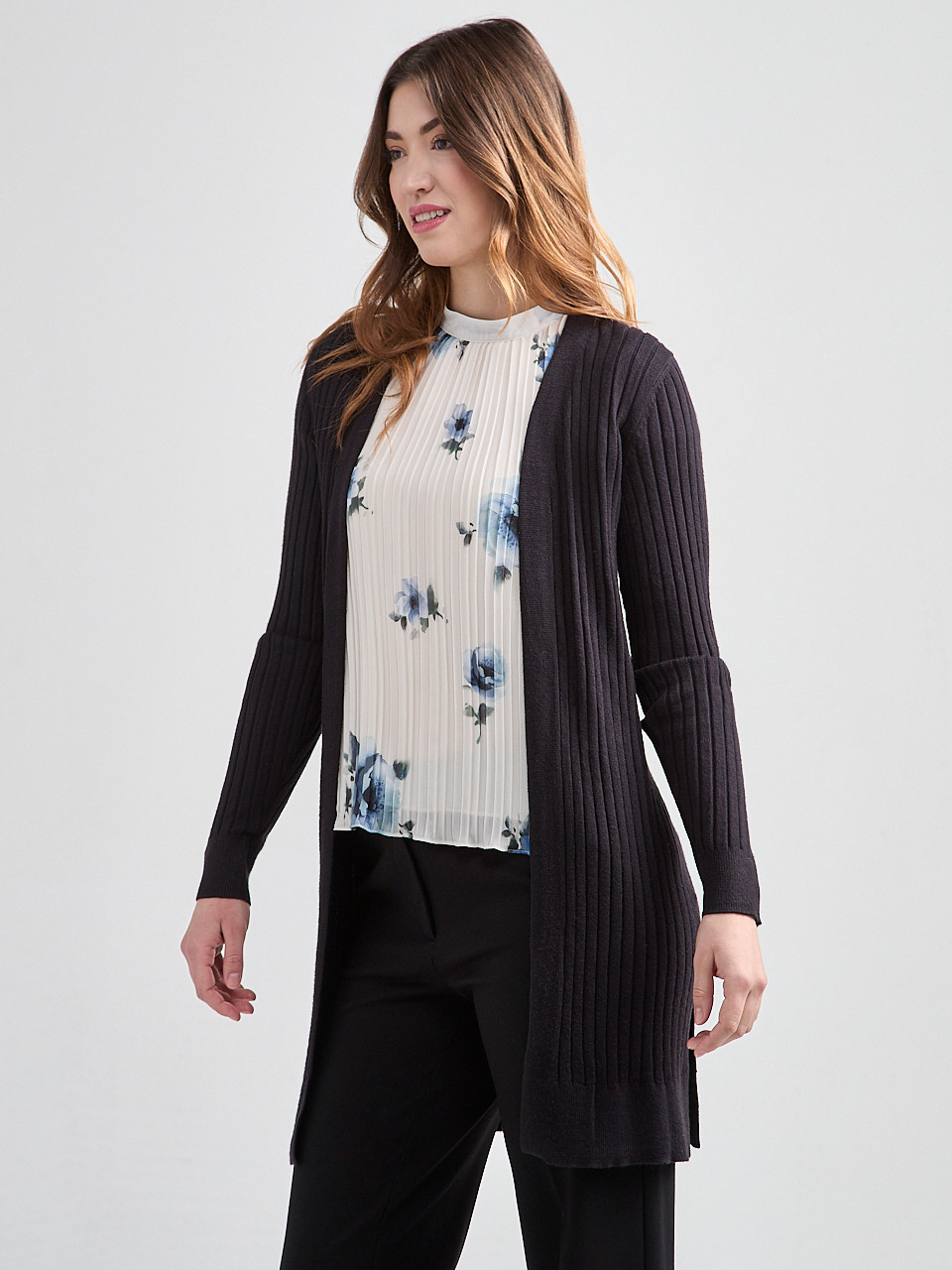 新品 imperf Long Sleeve Rib Cardigan Long Open Front Ribbed Cardigan | Ricki's