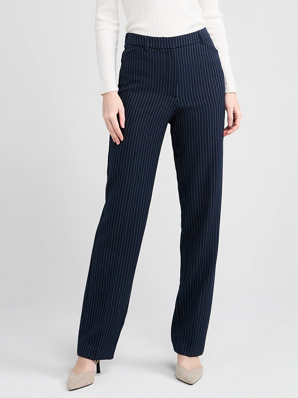 Tailored Relaxed Fit Straight Pant in Pinstripe