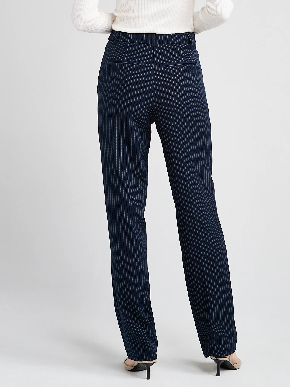 Tailored Relaxed Fit Straight Pant in Pinstripe