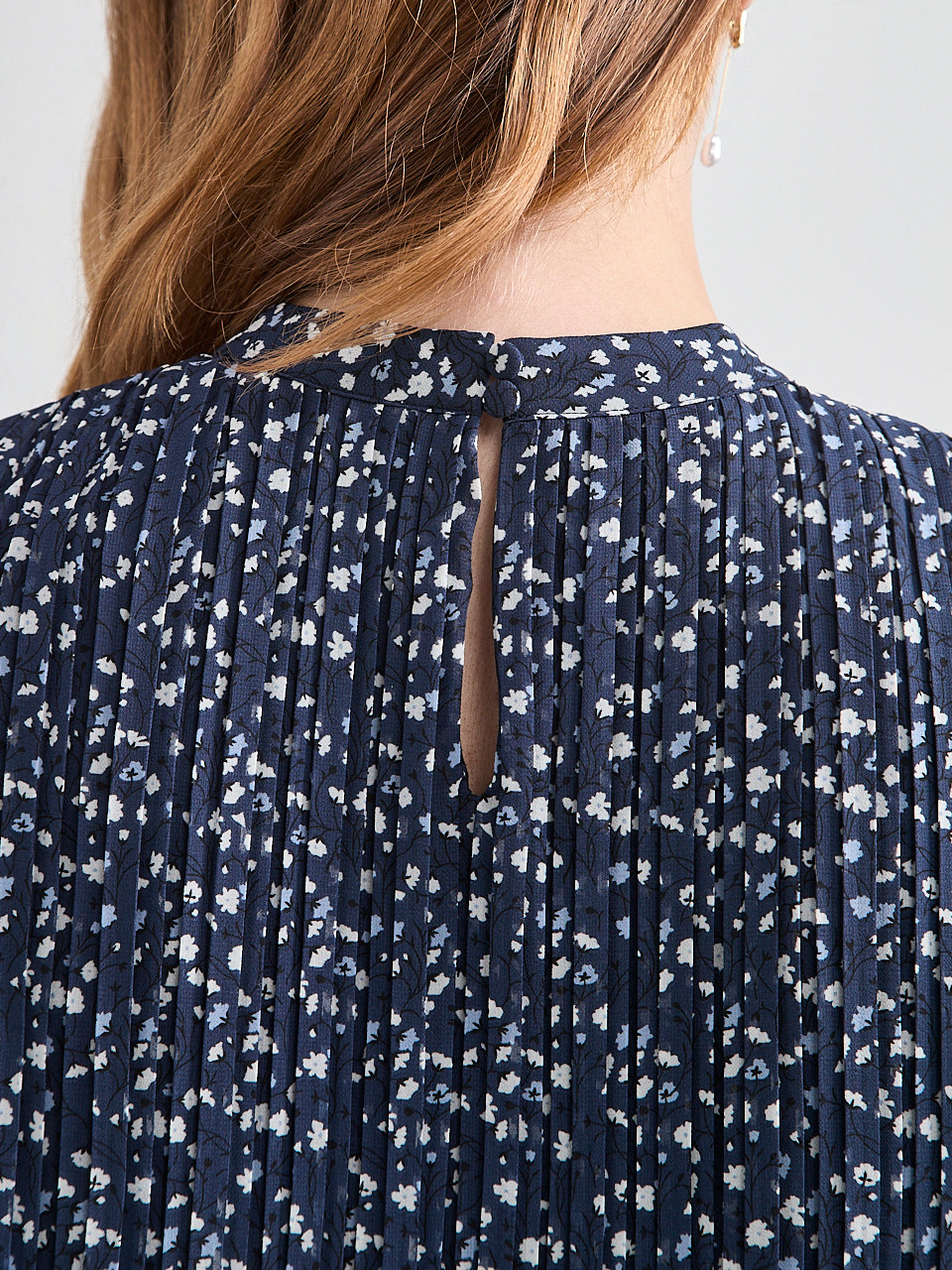 Pleated Blouse with Flutter-Sleeves