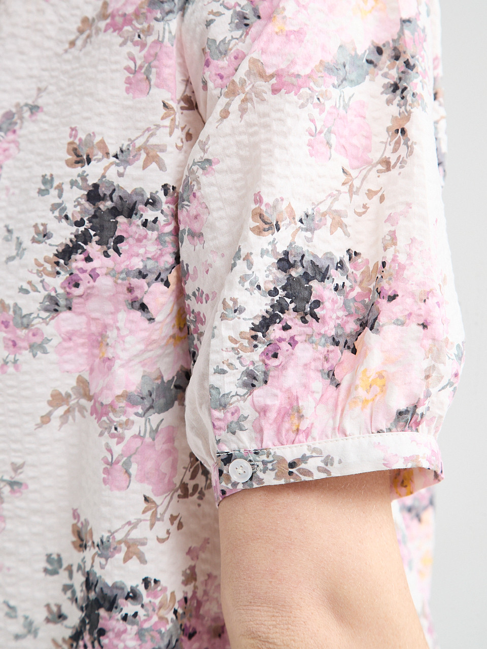 Short Sleeve Cotton Voile Puff Blouse