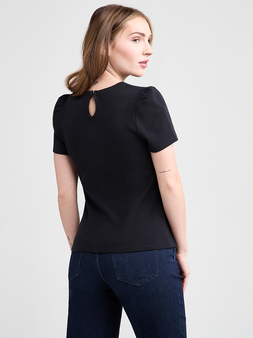 Short Sleeve T-Shirt with Pearl Detail