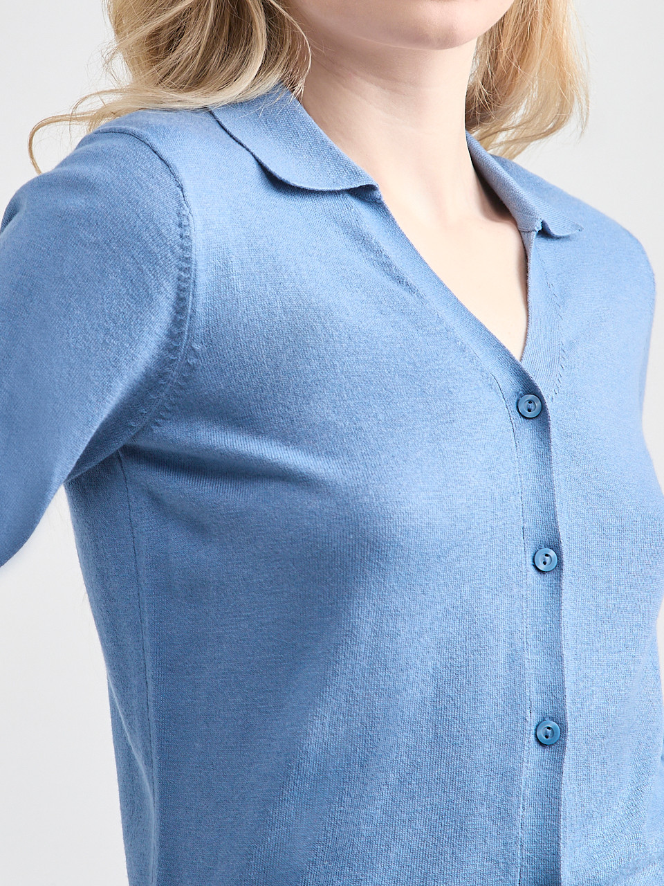 V-Neck Collared Cardigan