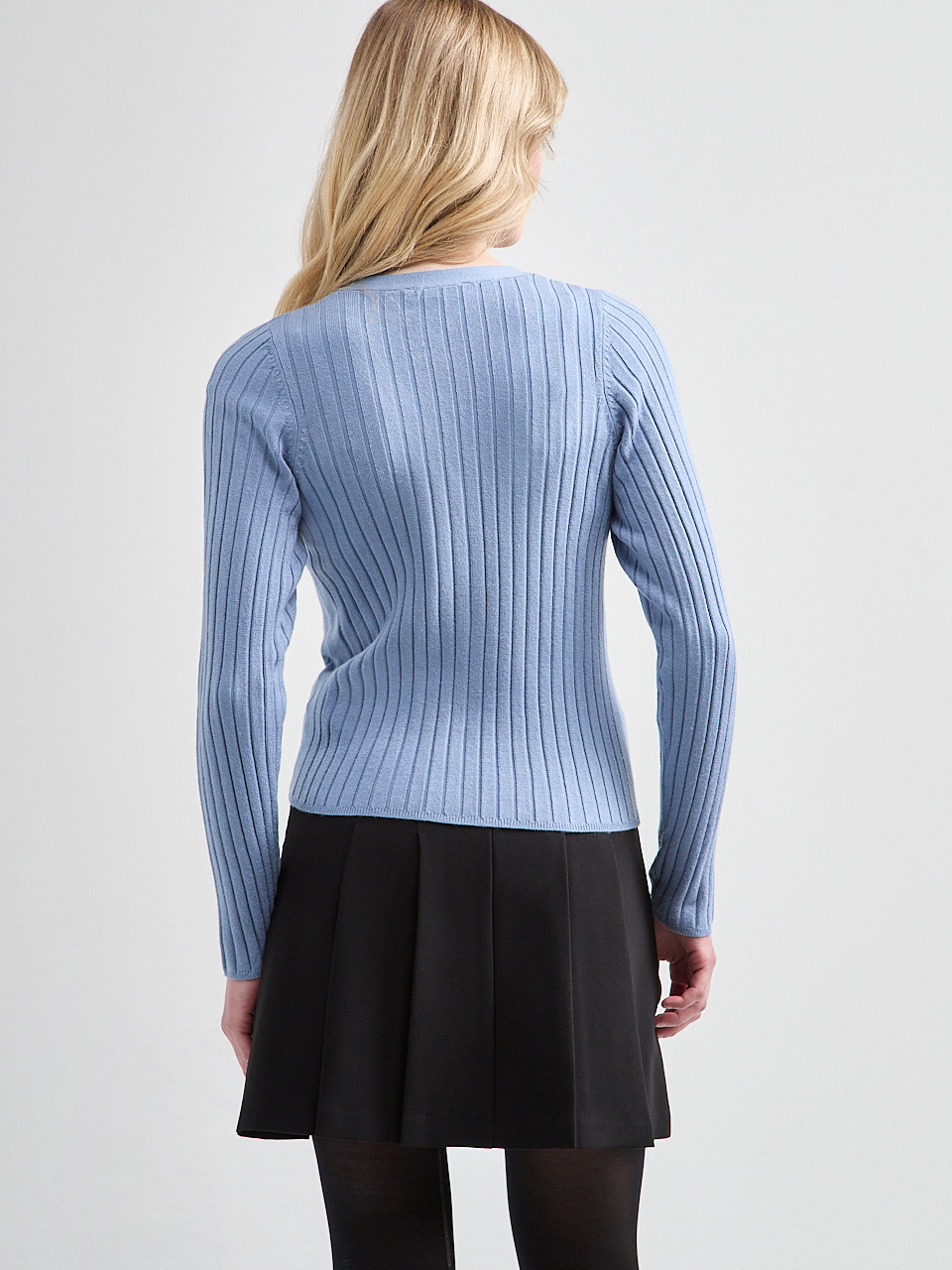 V-Neck Ribbed Cardigan Sweater