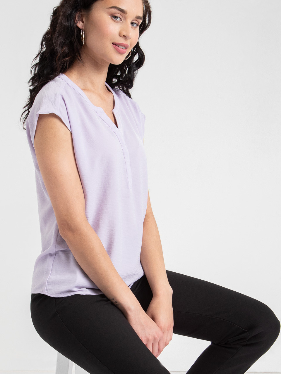Linny Henley Extend Sleeve in Orchid Petal
