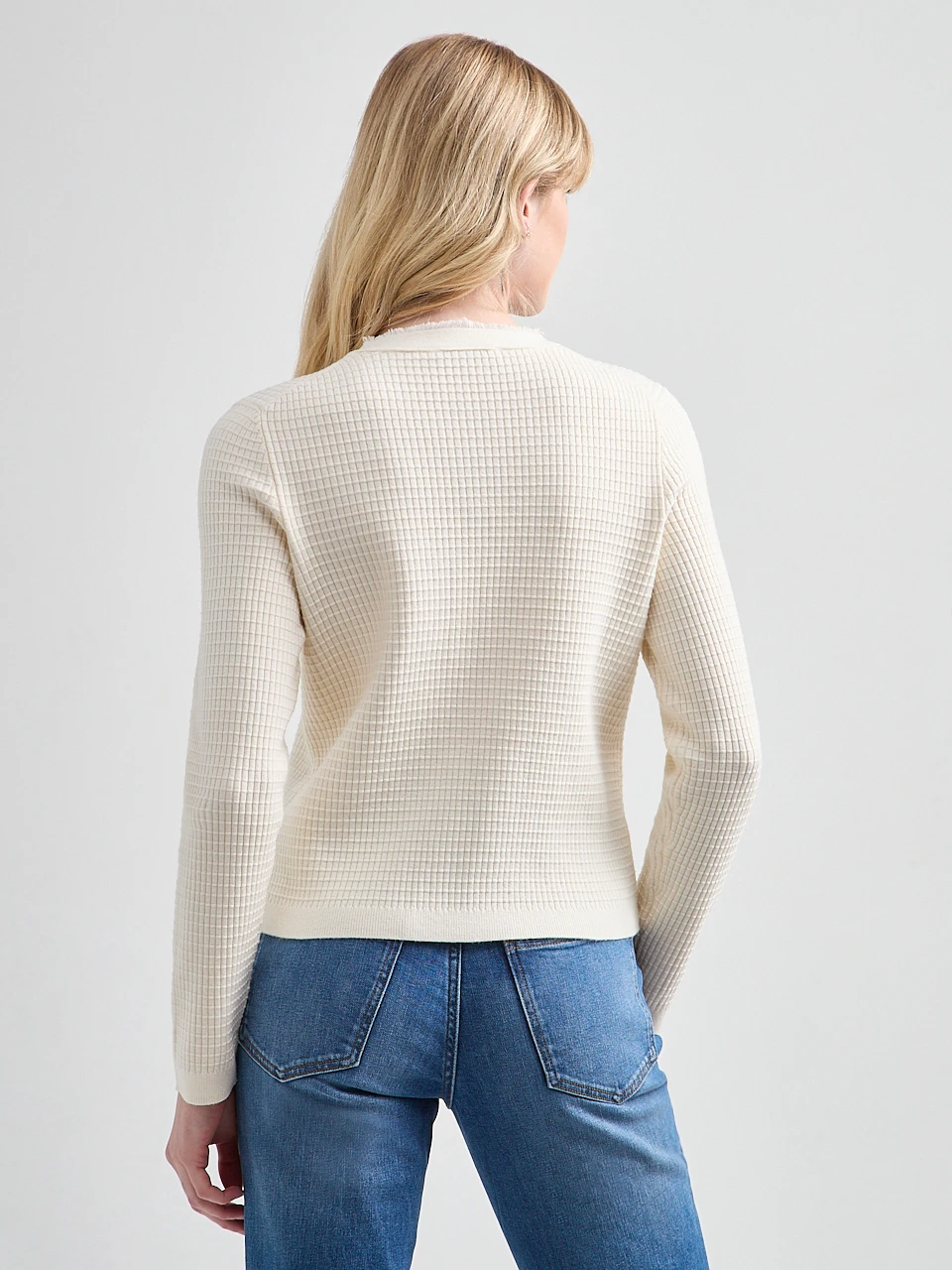 Textured Lady Cardigan Sweater Ivory