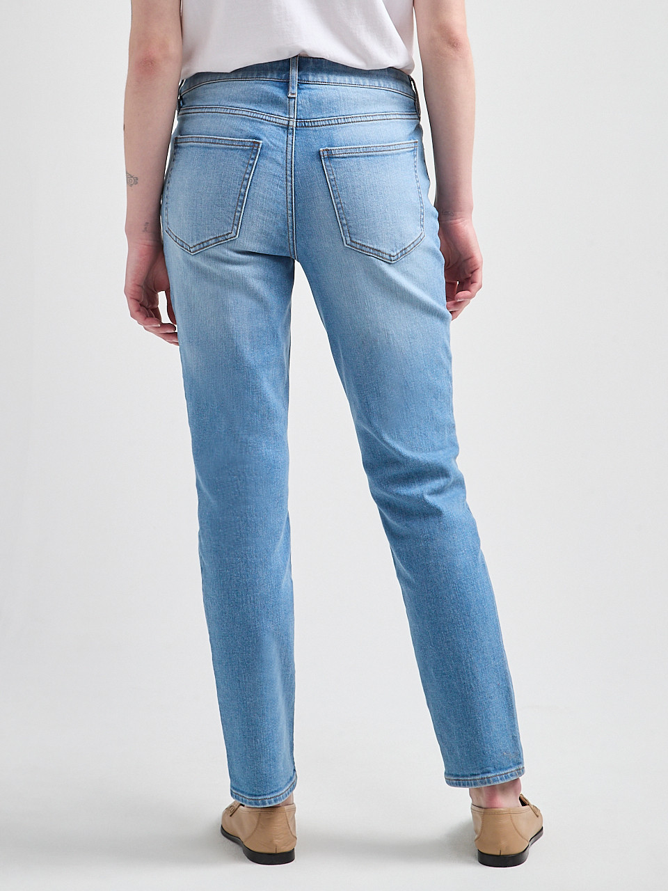 Mid Rise Slim Leg Jean