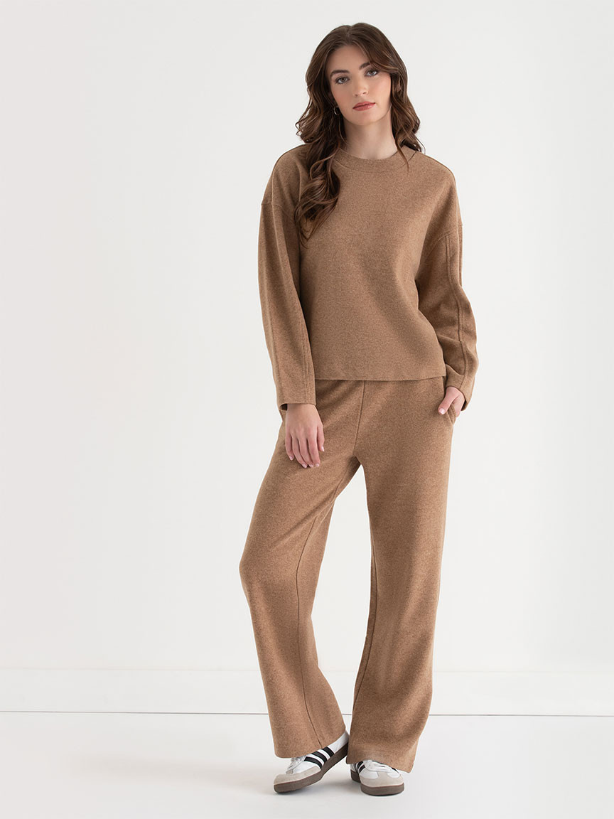 Soft Crewneck Sweater in Camel
