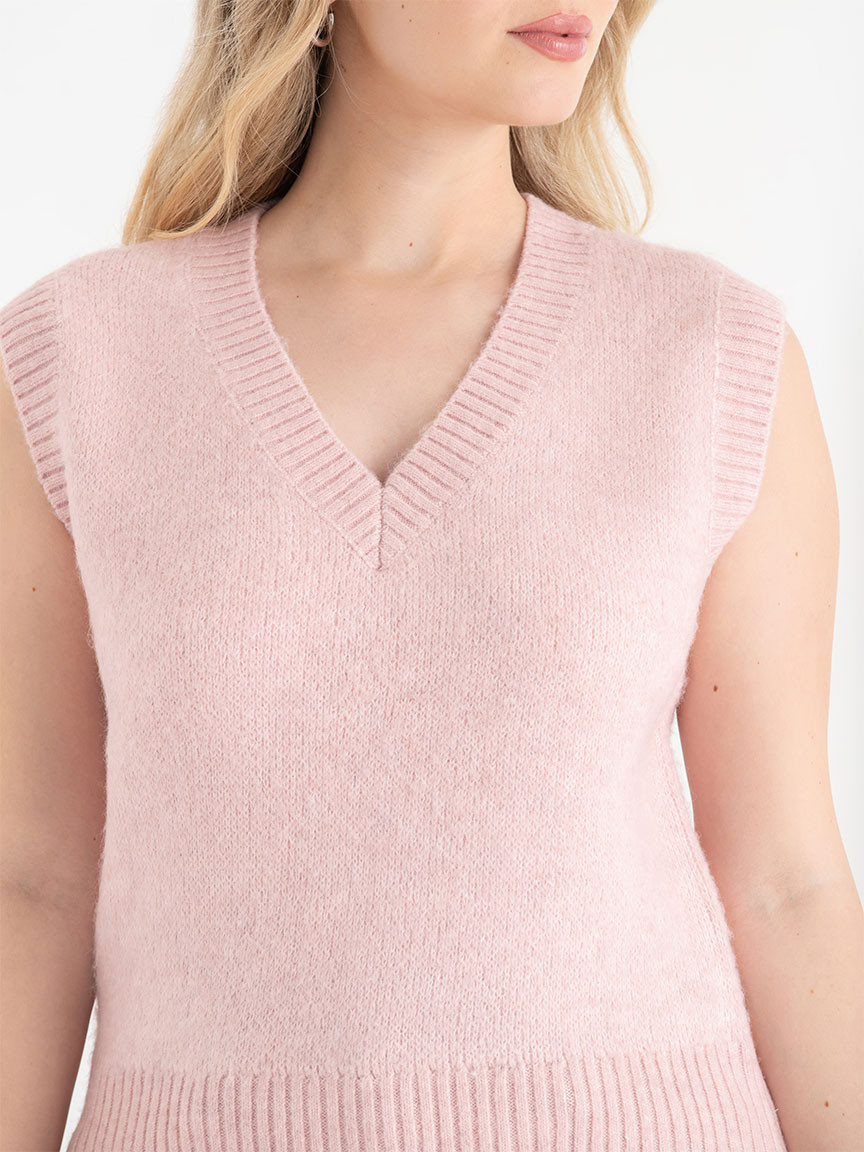 V-Neck Sweater Vest Lilas