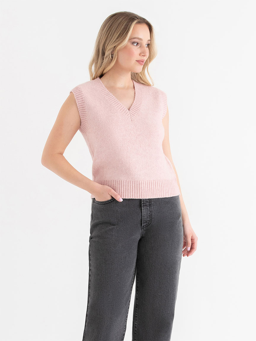 V-Neck Sweater Vest in Lilas