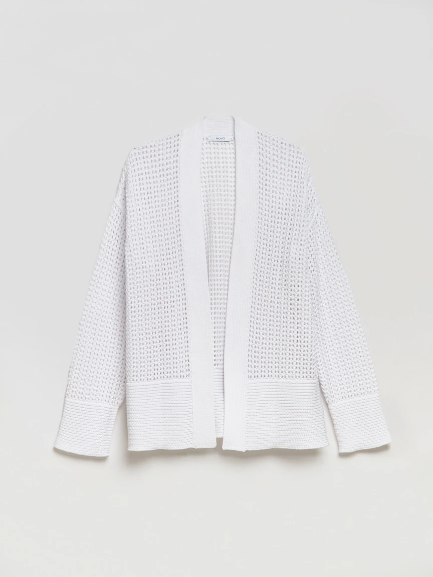 Open Stitch Cardigan in White