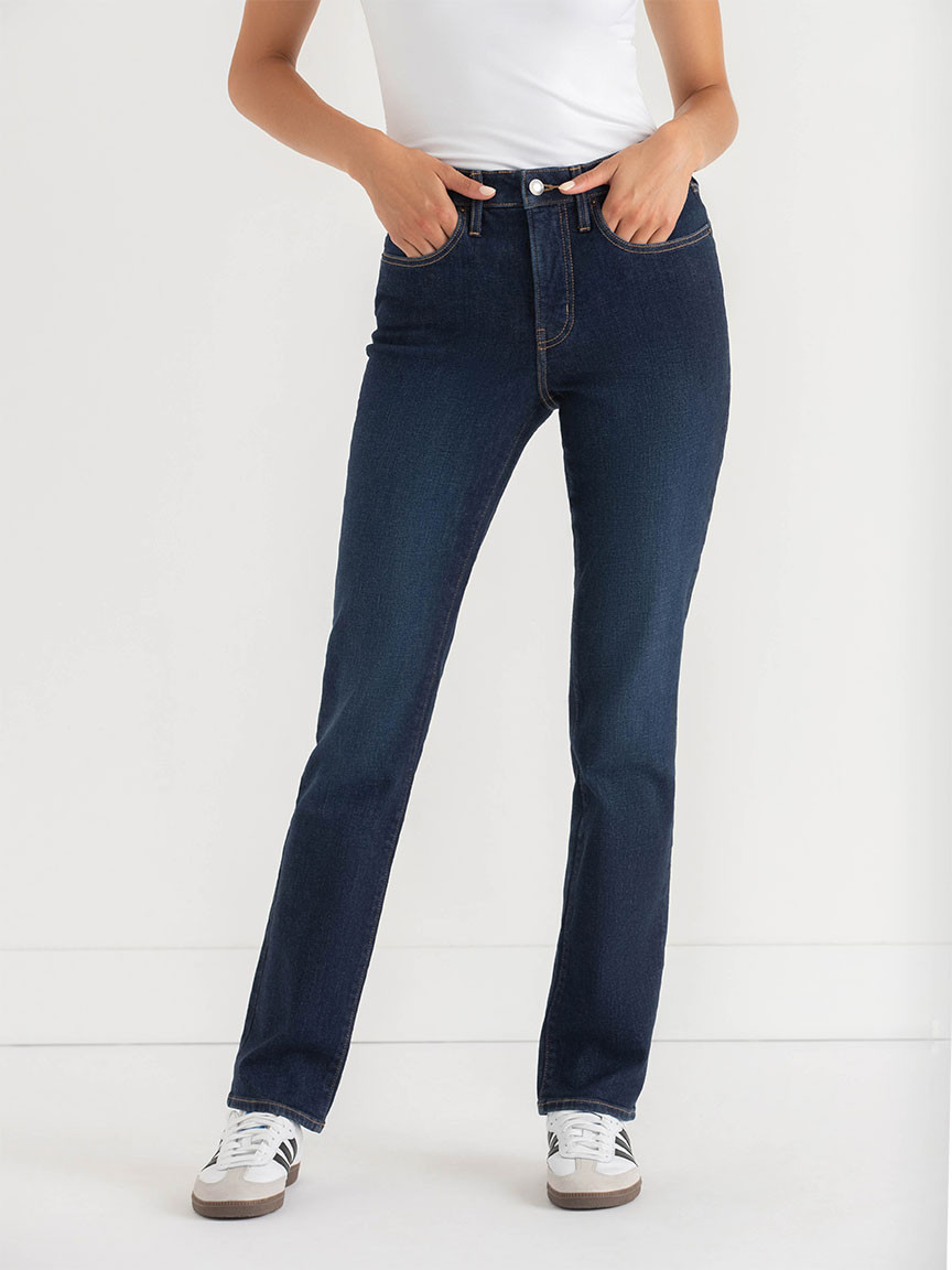 Stevie High Rise Straight Leg Jeans in Deep Atlantic