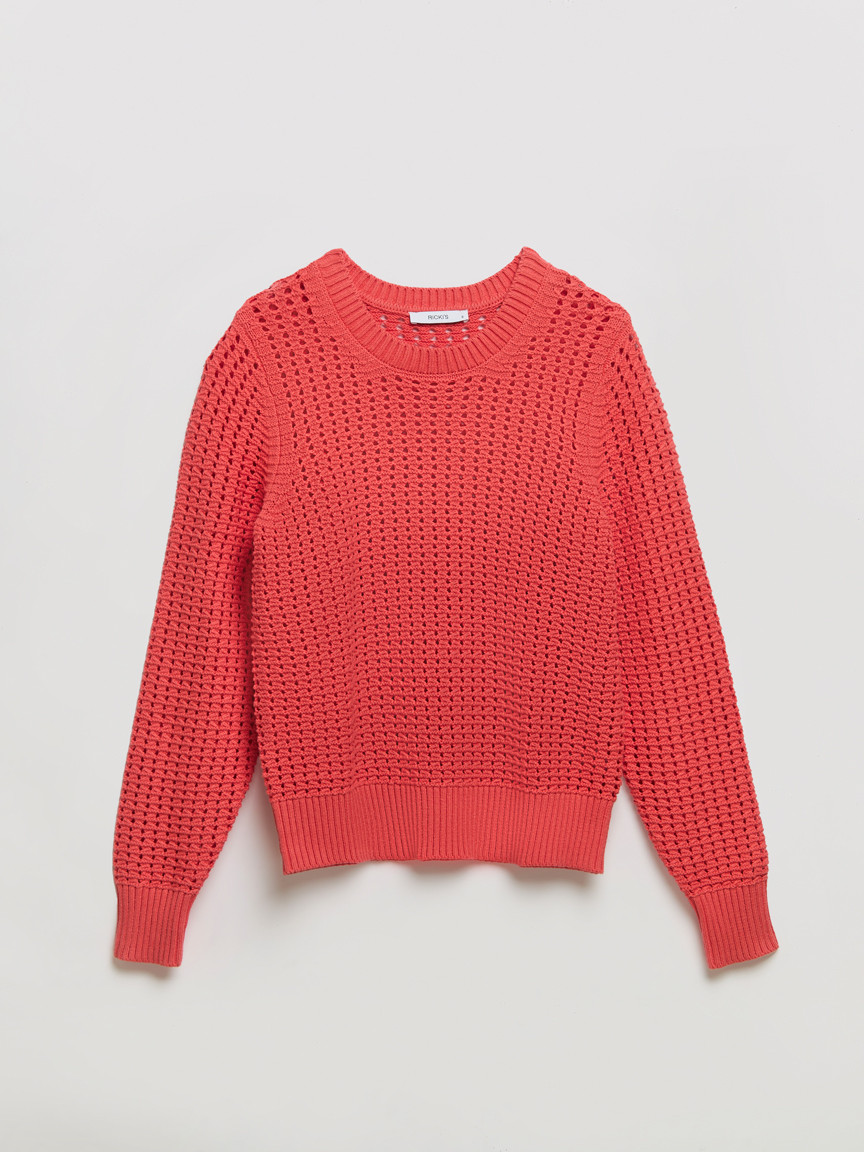 Long Sleeve Crochet Sweater Duberry