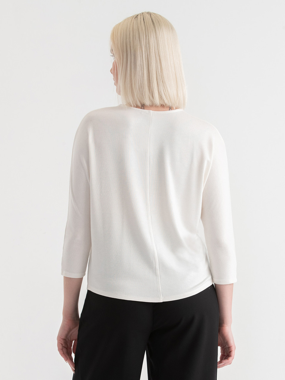 Easy V-Neck Hacci Knit Top Sugar Swizzle