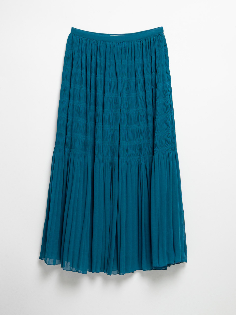 Lyons Blue Chiffon Micro Pleat Skirt