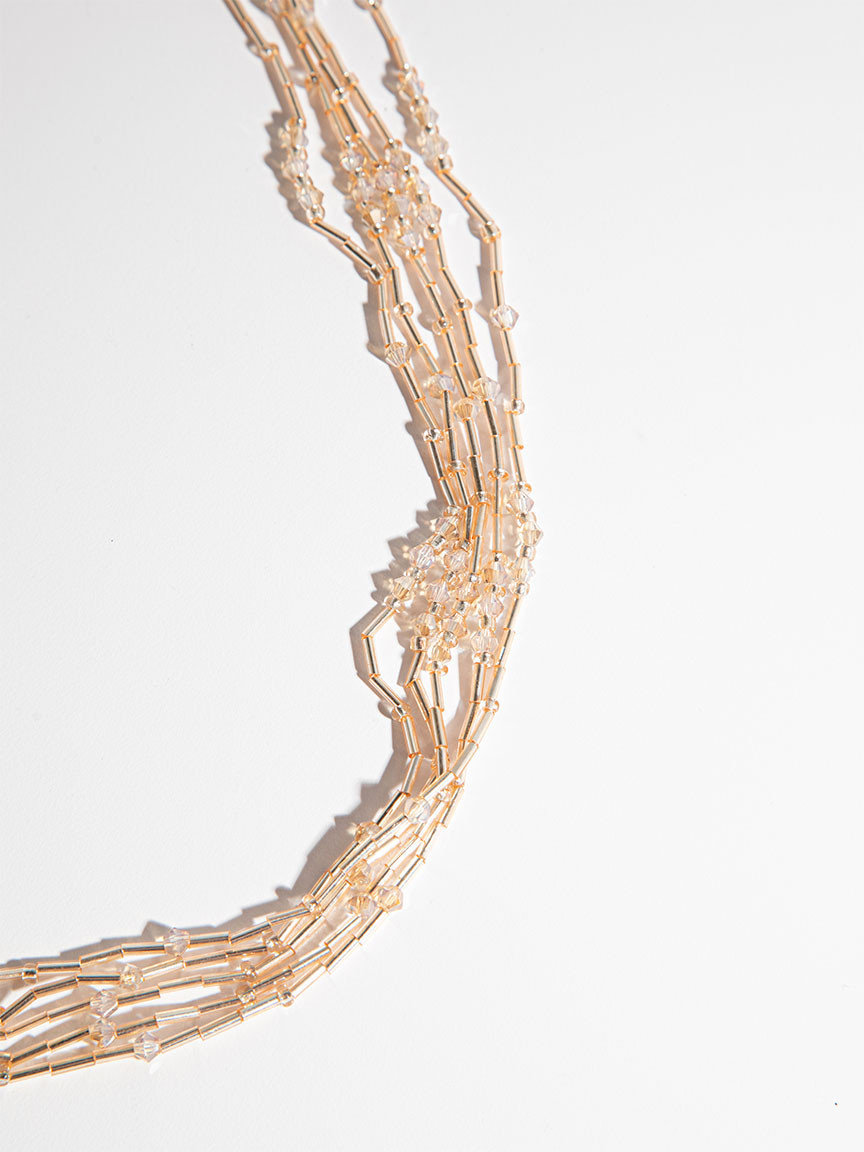 Taupe Layered Bead Necklace